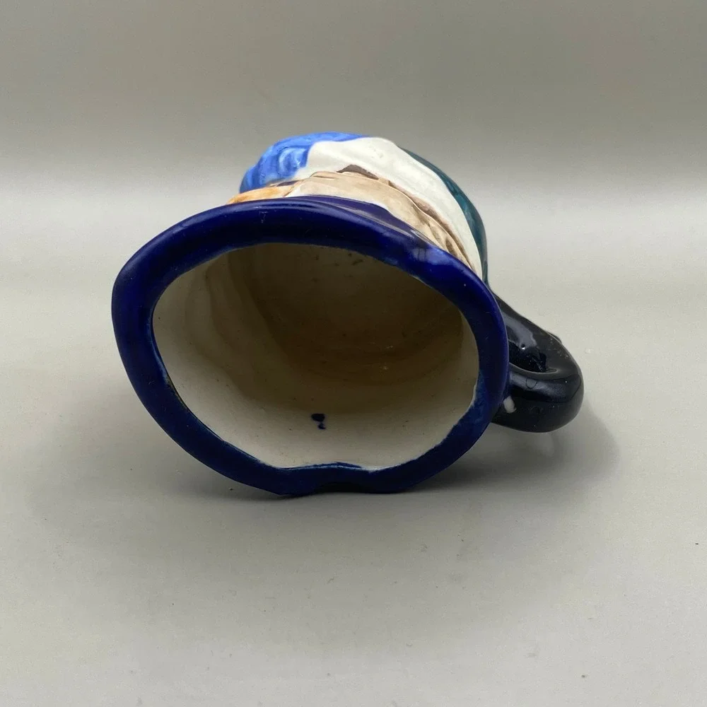Vintage Pirate Toby Jug‎ Miniature Pitcher Made in Japan Blue White Ceramic 2 in